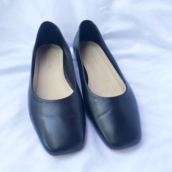 EVERLANE | THE 90s ITALIAN LEATHER SQUARE TOE FLATS LOAFERS SIZE 8.5 - Picture 3 of 10